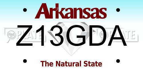 Z13GDA Arkansas License Plate