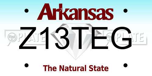 Z13TEG Arkansas License Plate