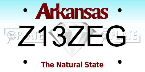 Z13ZEG Arkansas License Plate