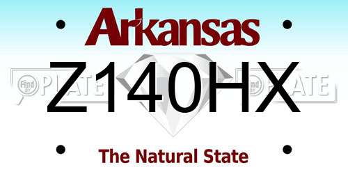 Z140HX Arkansas License Plate