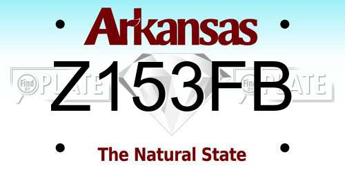 Z153FB Arkansas License Plate