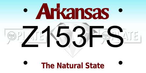 Z153FS Arkansas License Plate