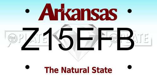 Z15EFB Arkansas License Plate