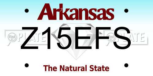 Z15EFS Arkansas License Plate