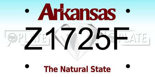 Z1725F Arkansas License Plate