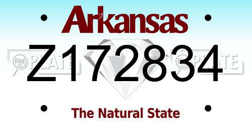 Z172834 Arkansas License Plate