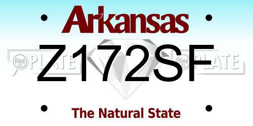 Z172SF Arkansas License Plate