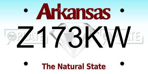 Z173KW Arkansas License Plate