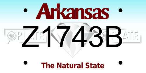 Z1743B Arkansas License Plate