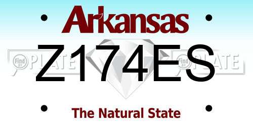 Z174ES Arkansas License Plate