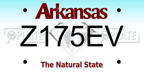 Z175EV Arkansas License Plate