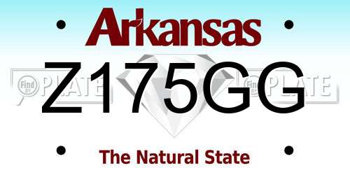 Z175GG Arkansas License Plate