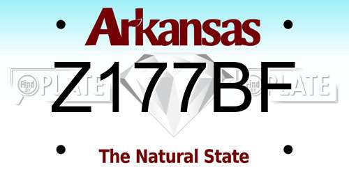 Z177BF Arkansas License Plate