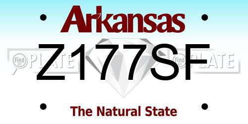 Z177SF Arkansas License Plate