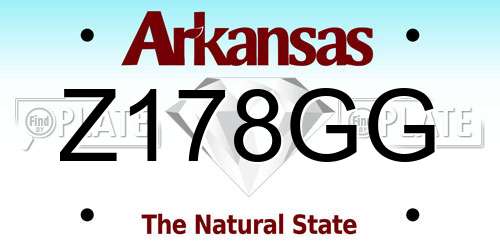 Z178GG Arkansas License Plate