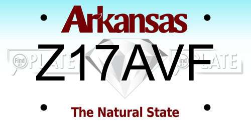 Z17AVF Arkansas License Plate