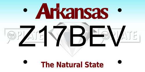 Z17BEV Arkansas License Plate