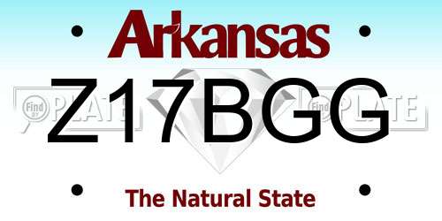 Z17BGG Arkansas License Plate