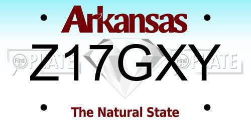 Z17GXY Arkansas License Plate