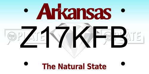 Z17KFB Arkansas License Plate
