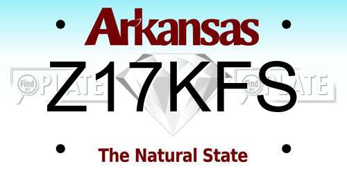 Z17KFS Arkansas License Plate