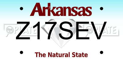 Z17SEV Arkansas License Plate