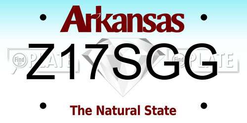 Z17SGG Arkansas License Plate