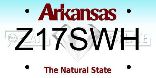 Z17SWH Arkansas License Plate