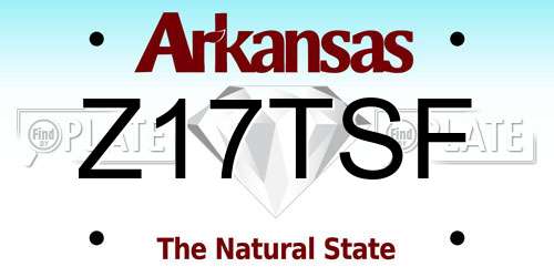 Z17TSF Arkansas License Plate