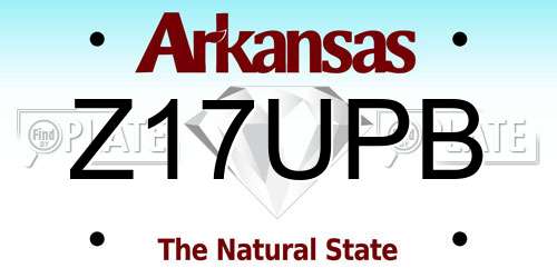 Z17UPB Arkansas License Plate
