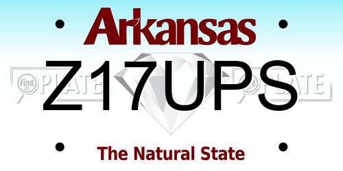 Z17UPS Arkansas License Plate