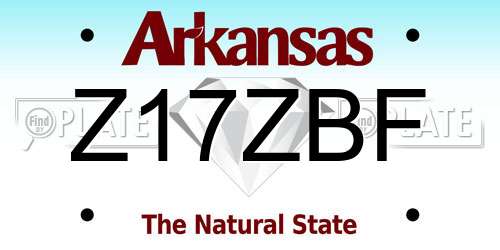 Z17ZBF Arkansas License Plate