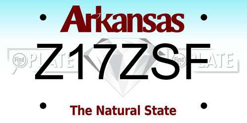 Z17ZSF Arkansas License Plate
