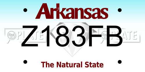 Z183FB Arkansas License Plate
