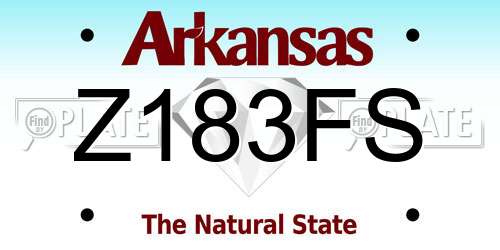 Z183FS Arkansas License Plate