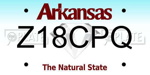 Z18CPQ Arkansas License Plate
