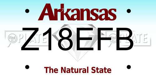Z18EFB Arkansas License Plate