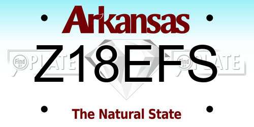Z18EFS Arkansas License Plate