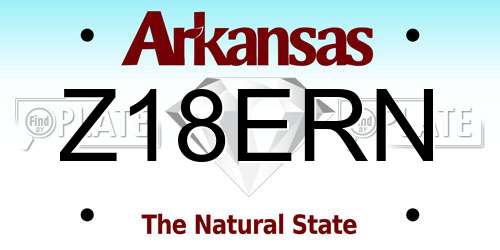 Z18ERN Arkansas License Plate