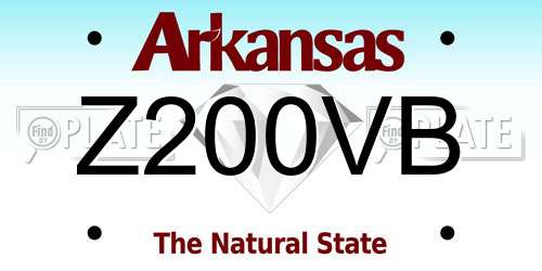 Z200VB Arkansas License Plate