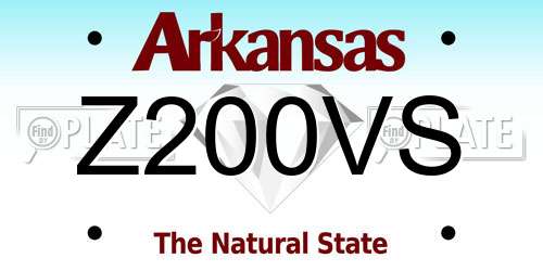 Z200VS Arkansas License Plate