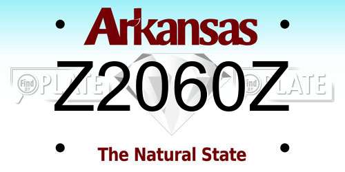 Z2060Z Arkansas License Plate