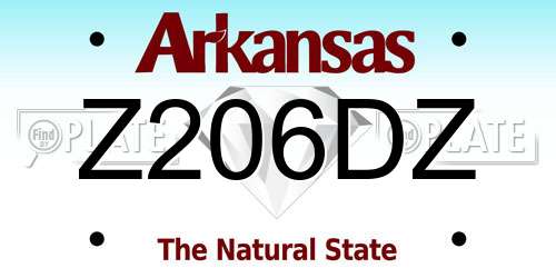 Z206DZ Arkansas License Plate