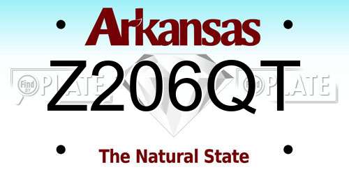 Z206QT Arkansas License Plate