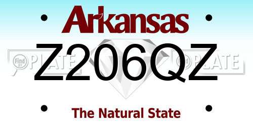 Z206QZ Arkansas License Plate