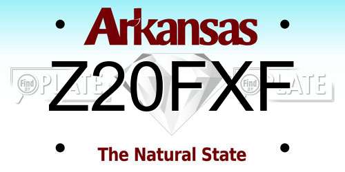 Z20FXF Arkansas License Plate