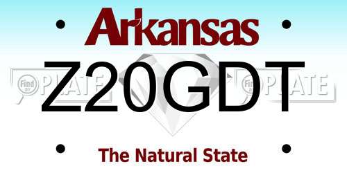 Z20GDT Arkansas License Plate