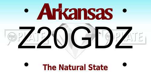 Z20GDZ Arkansas License Plate