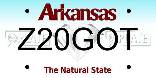 Z20GOT Arkansas License Plate