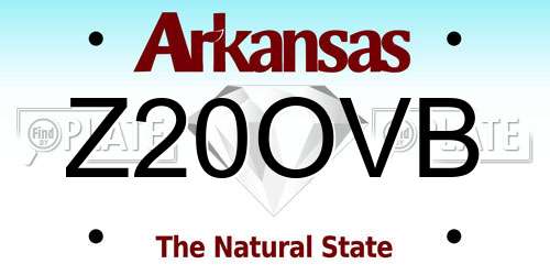 Z20OVB Arkansas License Plate